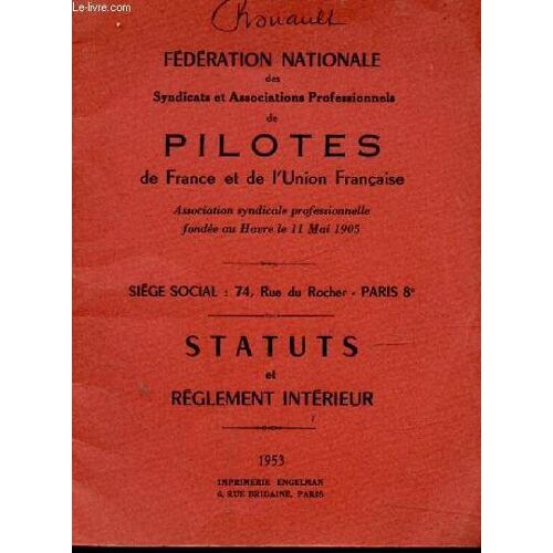 Statuts Et Reglement Interieur -