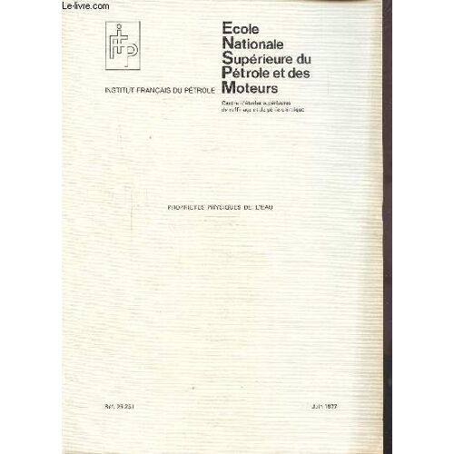 Proprietes Physiques De L Eau Ref 25251 - Juin 1977