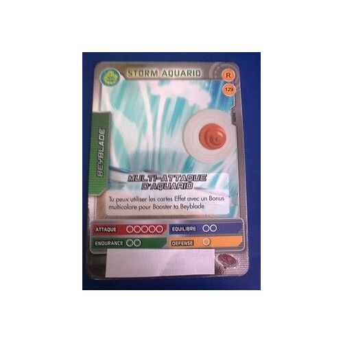 Carte Beyblade - Storm Aquario 129/160 - Rare Holo Serie 1