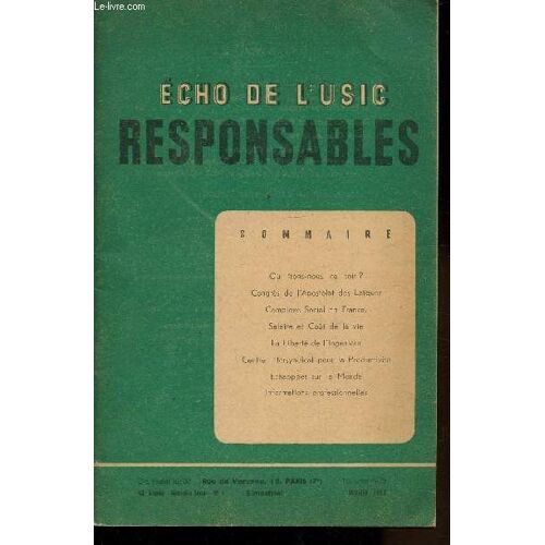 Echo De L Usic Responsables - Nouvelle Serie N°1 - Bimestriel - Janvier 1952