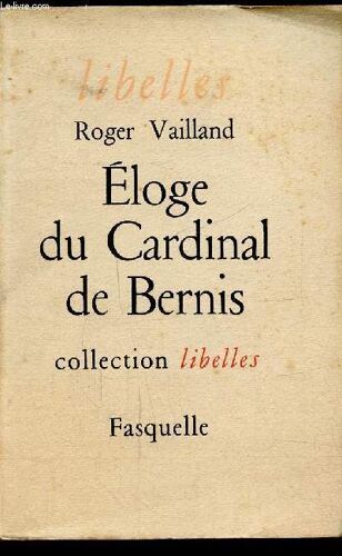 Eloge Du Cardinal De Bernis