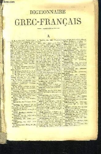 Dictionnaire Grec - Français.