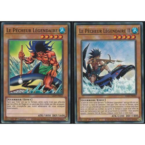 2 Cartes Yu-Gi-Oh - Le Pecheur Legendaire Led9-Fr023 + Le Pecheur Legendaire 2 Led9-Fr024 -Neuves -