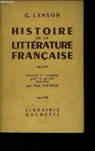 Histoire De La Litterature Francaise