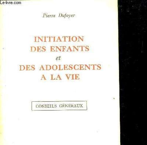 Initiation Des Enfants Et Des Adolescents A La Vie
