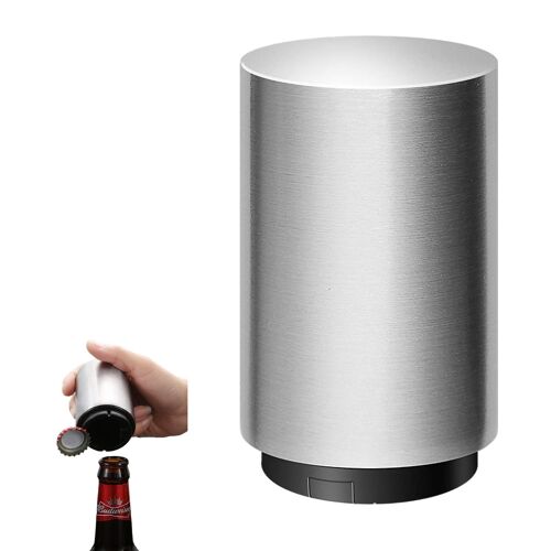 Décapsuleur Bière Automatique Ouvre-Bouteille De Bière Décapsuleur Magnétique En Acier Inoxydable Décapsuleur De Bouteille De Bière Cadeau Homme Original Utile (Argent)