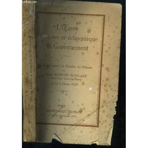 L Oeuvre Financiere Et Economique Du Gouvernement