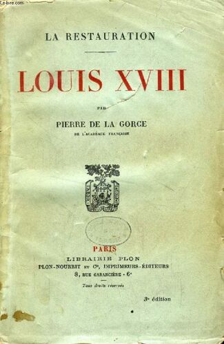 Louis Xviii (La Restauration)