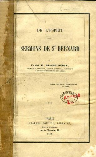 De L Esprit Des Sermons De Saint Bernard