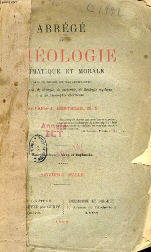 Abrege De Theologie Dogmatique Et Morale