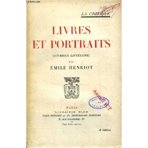 Livres Et Portraits (Courrier Littéraire)