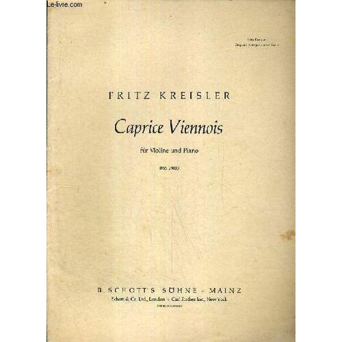 Caprice Viennois Fur Violine Und Piano - Bss 29033