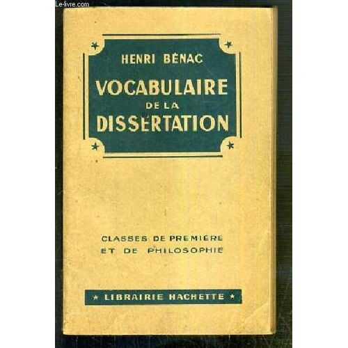 Vocabulaire De La Dissertation - Classes De Premiere Et De Philosophie