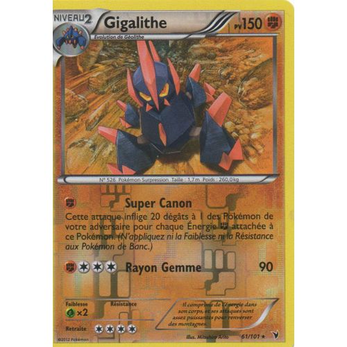 Gigalithe 61/101 Pokemon Noir Et Blanc