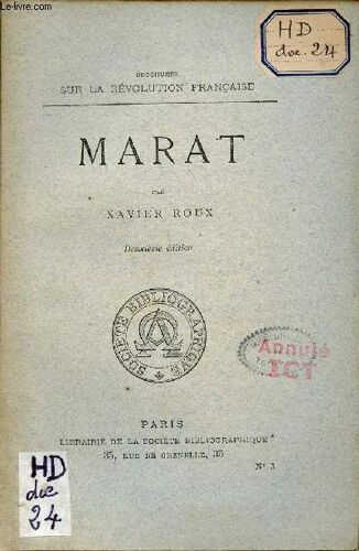 Marat - Collection Brochures Sur La Révolution Française - 2e Édition.