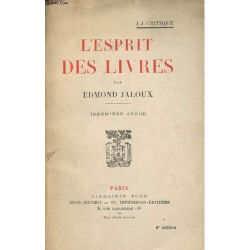 L Esprit Des Livres (Première Série) - 6e Édition