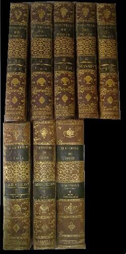 Recueil Alphabetique Des Questions De Droit Qui Se Presentent Le Plus Frequemment Dans Les Tribunaux. En 8 Tomes. Ouvrage Dans Lequel Sont Fondus Et Classés La Plupart Des Plaidoyers Et Réquisitoires(...)