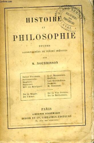 Histoire De La Philosophie. Études Accompagnées De Pièces Inédites.