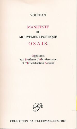 Manifeste Du Mouvement Poétique Osais