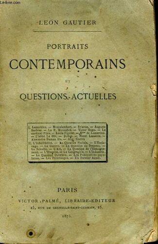 Portraits Contemporains Et Questions Actuelles