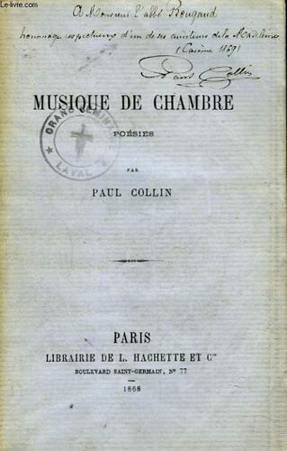 Musique De Chambre. Poesies. + Envoi De L Auteur.