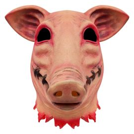 Masque De Tête De Cochon Effrayant Pour Halloween, En Latex, Couverture Faciale De Boucher, Mascarade Sanglante, Accessoire Photo Pour Costume De Carnaval, Cosplay
