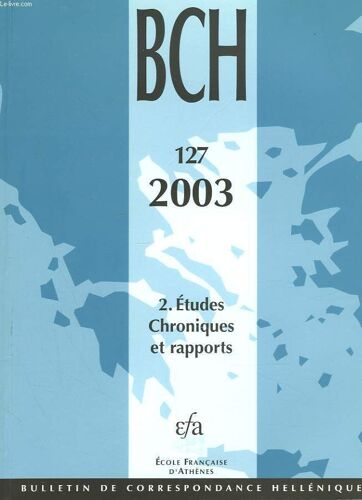 Bulletin De Correspondances Helleniques. 127.2 Etudes. Chroniques Et Rapports 2003. N. Panagiotakis: L Evolution Archeologique De La Pediada (Crete Centrale) : Premier Bilan D Une Prospection/ O.(...)
