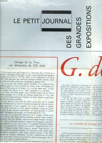 Le Petit Journal Des Grandes Expositions. 10 Mai-25 Septembre 1972. George De La Tour. Une Decouverte Du Xxe Siecle / La Lorraine De G. De La Tour / La Tour Et Le Caravage.