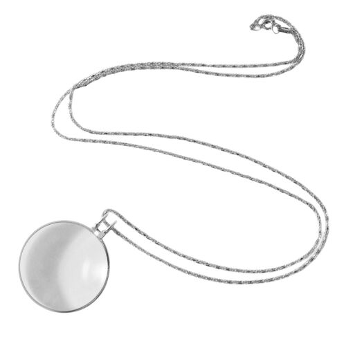 Collier Monocle Décoratif Avec Pendentif Loupe 5x, Bijoux Plaqué Or Et Argent, Cadeau Pour Femme