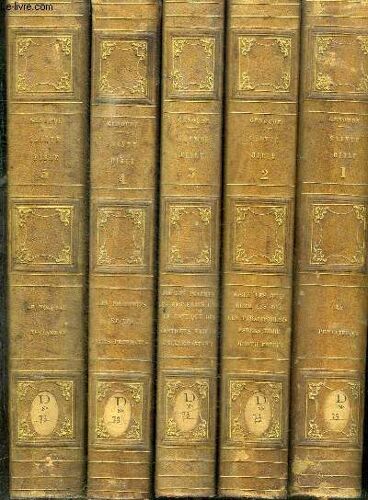 Sainte Bible - 5 Tomes En 5 Volumes (Tome 1+2+3+4+5) - Tome 1 : Le Pentateuque - Tome 2 : Josue. Les Juges. Ruth. Les Rois. Les Paralipomenes. Esdras. Tobie. Judith. Esther - Tome 3 : Job. Les(...)