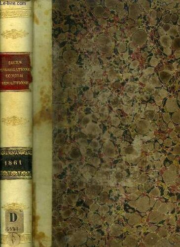Sacra Congregatio Concilii In Qua Praeter Alia Proponentur Infrascripta Dubia - In Palatio Apostolico Vaticano- 1861