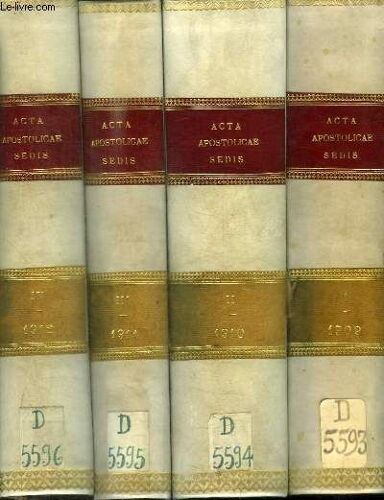 Revue : Acta Apostolicae Sedis - 21 Tomes En 22 Volumes (Tome 1+2+3+4+5+6+7+8+9+9+10+11+12+13+14+15+16+17+18+19+20+21)