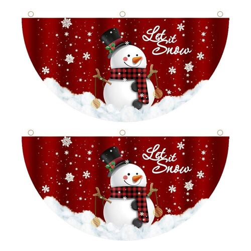 Fanions plissés de noël pour l'extérieur, 2 pièces, fanions suspendus avec ¿illets pour nouvel an