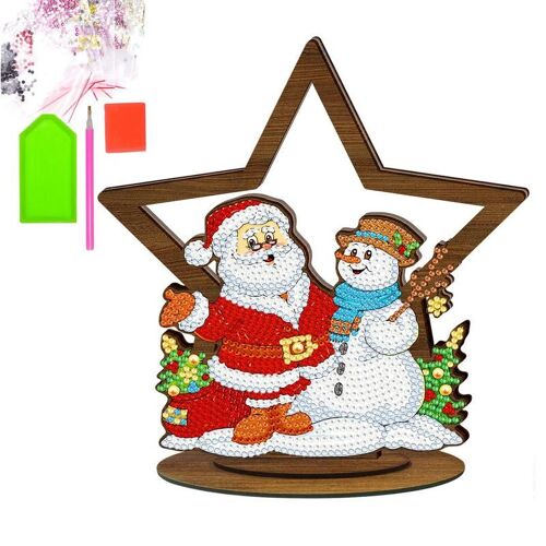 Peinture De Diamants Père Noël Et Bonhomme De Neige, Kit De Bricolage, Double Face, Décoration De Bureau, Cadeaux