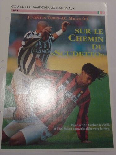 Fiche Foot Calcio 1992 Juventus - Milan Ac