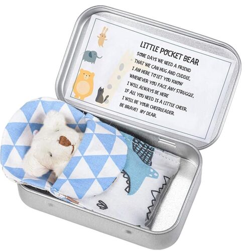 Mini ours en peluche doux dans une boîte de 18 ou 10cm, cadeaux créatifs pour Noël et anniversaire