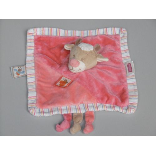 Doudou Vache Plat Rose Beige Nattou