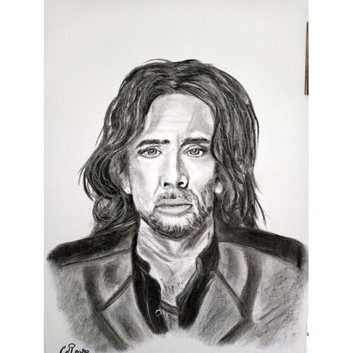 Portrait De Nicolas Cage Aux Fusains