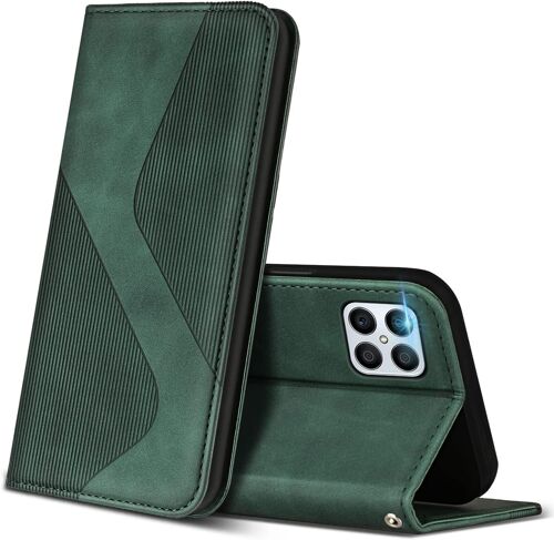 Coque Pour Huawei Honor X8, Premium De [Emplacements Cartes] [Magnetique], Clapet Folio Pour Huawei Honor X8 (Vert)