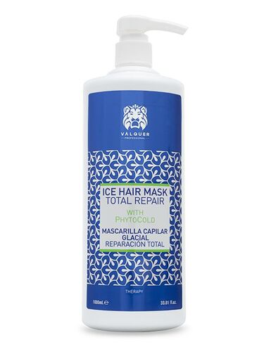 Válquer Professional Ice Hair Mask. Masque Capillaire Total Repair. Sans Sel, Sans Parabens Et Sans Sulfates. Cheveux Abîmés Et Secs - 1000 Ml 