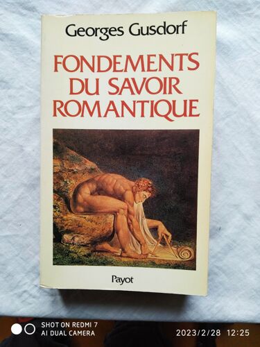 Georges Gusdorf, Fondements Du Savoir Romantique, Payot, 1982.