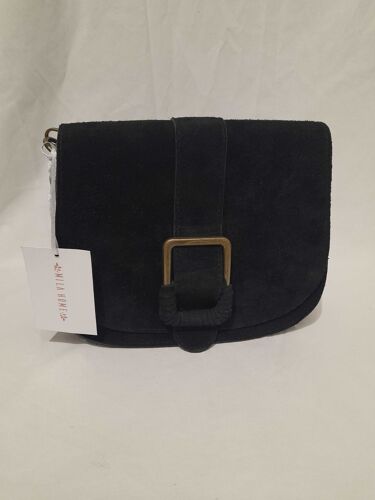 Sac à main cuir noir nubuck