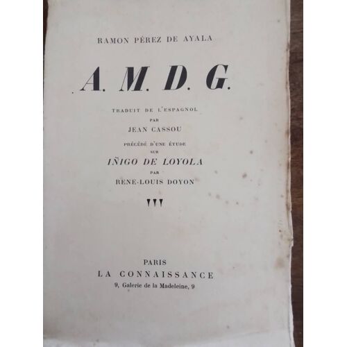 A.M.D.G. (Ramon Perez De Ayala)
