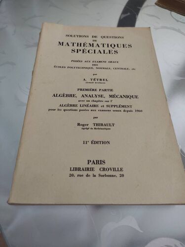 Solutions De Questions De Mathématiques Spéciales Tetrel