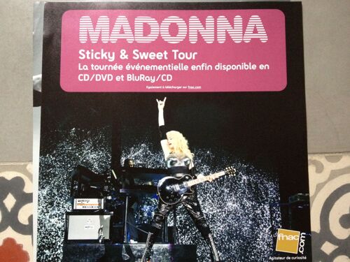 Plv Carrée Fnac Madonna "Sticky And Sweet Tour" 30cm X 30 Cm