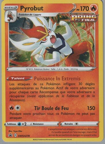 Carte Pokemon - Pyrobut -Swsh278 - Mosaique - Promo - Holo - Eb12,5 Zenith Supreme -