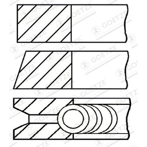 Jeu De Segments De Pistons Goetze 08-336400-00 D'origine