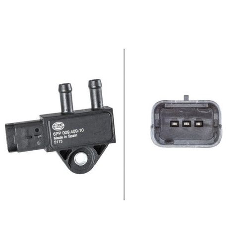 Capteur, Pression Des Gaz Échappement Hella 6pp 009 409-101 D'origine
