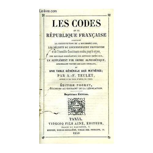 Les Codes De La Republique Francaise