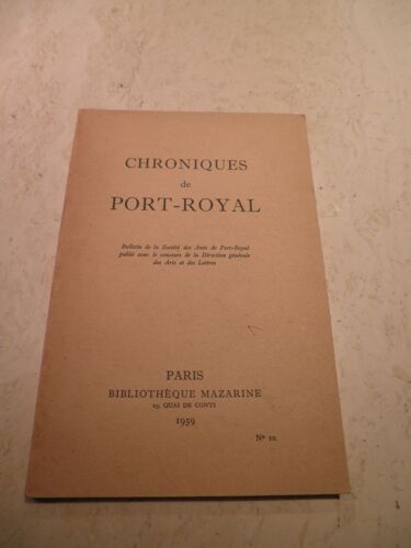 Société De Amis De Port-Royal N°10 - 1959